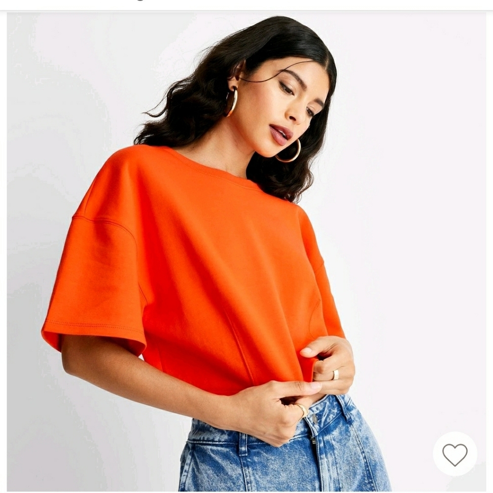 Future Collective with Kahlana Barfield Brown Short Sleeve Boxy Crop T-Shirt - Picture 3 of 12